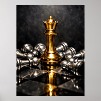 Póster Golden King Chess Piece – Strategy, Power & Victor