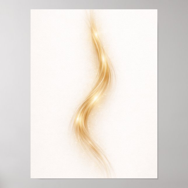Póster Golden Minimal Flow III Wall Art – Elegant Gold  (Frente)