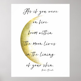 Póster Golden Moon Phase Neruda Poetry