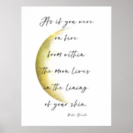 Póster Golden Moon Phase Neruda Poetry