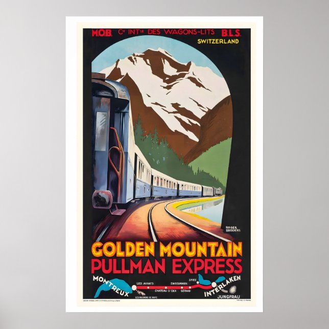 Póster Golden Mountain Pullman Express Montreux (Frente)