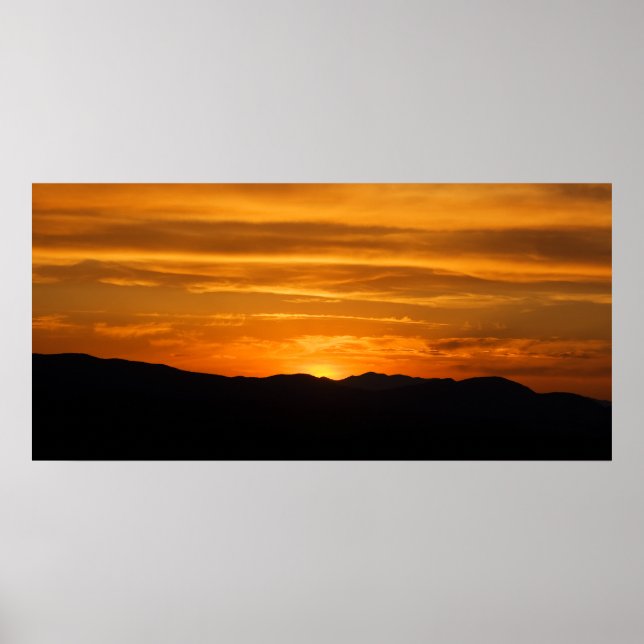 Póster Golden Mountain Sunset (Frente)