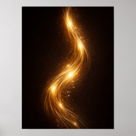 Póster Golden Noir Abstract Wall Art – Luxury Gold
