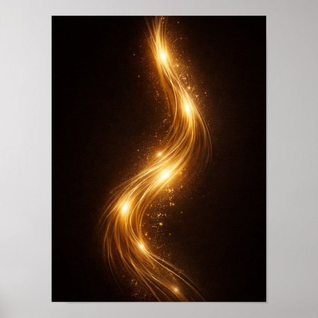 Póster Golden Noir Abstract Wall Art – Luxury Gold (Frente)