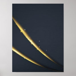 Póster Golden Noir Minimal Lines Wall Art – Black & Gold