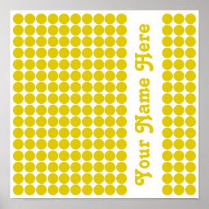 Póster Golden Poppy Safari Dot with name