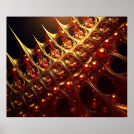 Póster Golden Razor Sharp Fractal