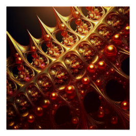 Póster Golden Razor Sharp Fractal