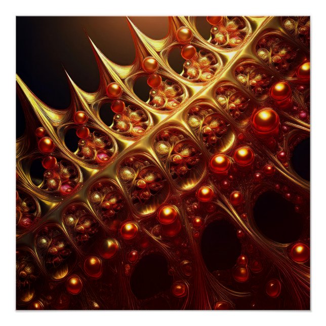 Póster Golden Razor Sharp Fractal (Anverso)