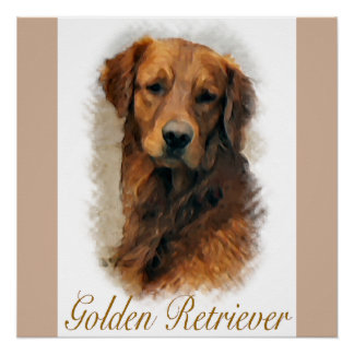 Póster Golden Retriever Aovers Art Gifts