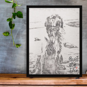Póster Golden Retriever Art Best Mom