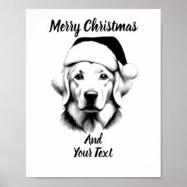 Póster Golden Retriever Christmas Poster Instant Download