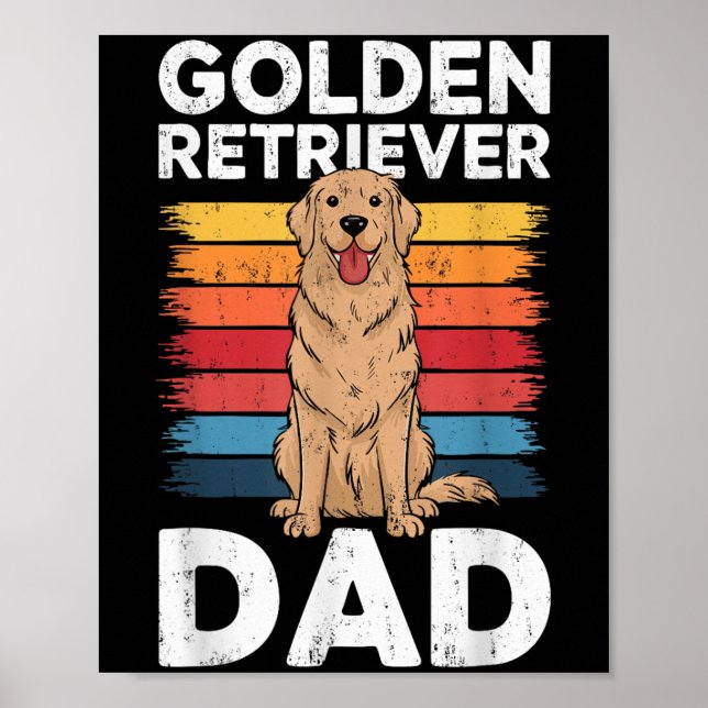 Póster Golden Retriever Dad Shirys Men Daddy Dog Lover (Frente)