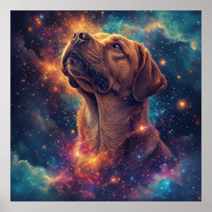 Póster Golden Retriever de Whimsical Cosmos