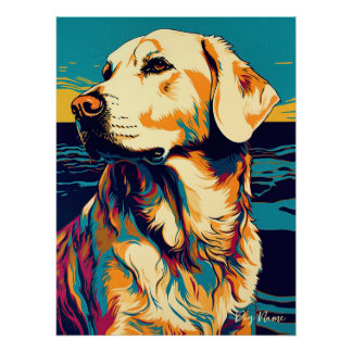Póster Golden Retriever Dog 001 - Bruno Pokopen