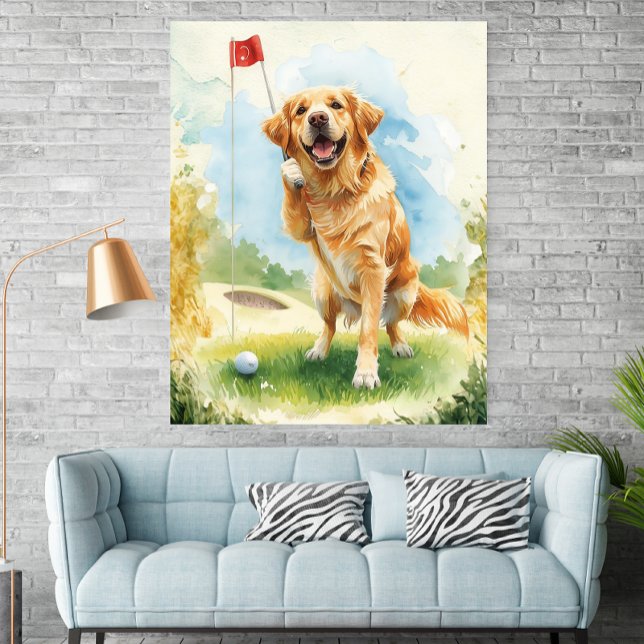 Póster Golden Retriever Golf Watercolor Poster  (Subido por el creador)