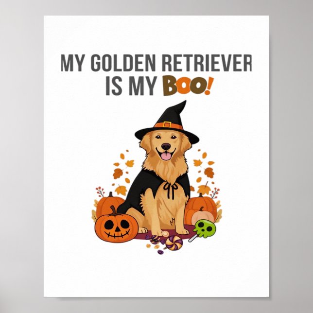 Póster Golden Retriever Halloween Dog My Golden Retrieve (Frente)