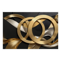Golden Rings Resumen Arte - Diseño de lujo moderno