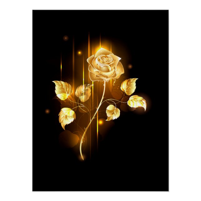 Póster Golden rose ( gold rose ) (Anverso)