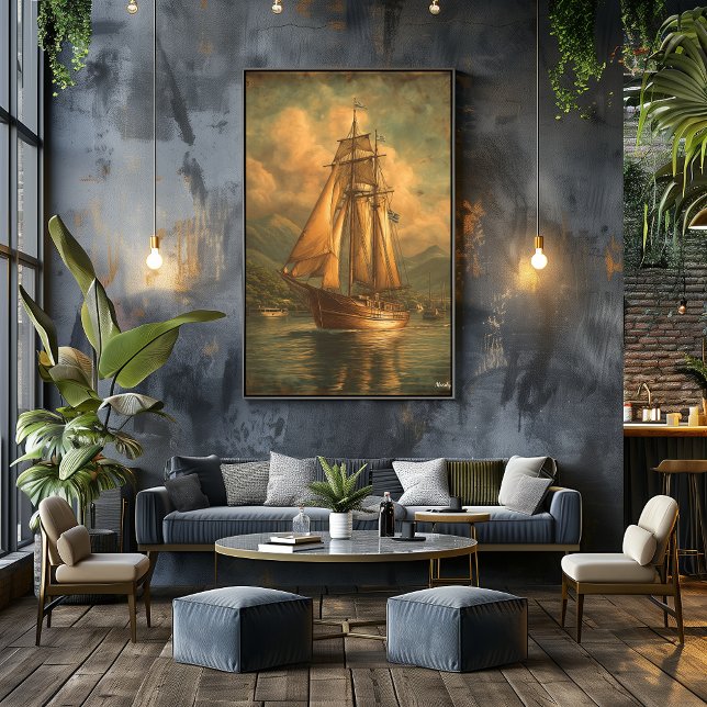 Póster Golden Sails — Classic Maritime Voyage (Subido por el creador)