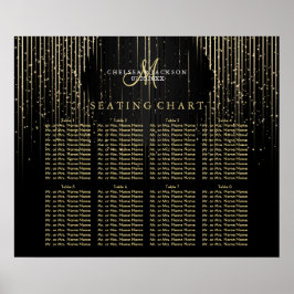 Póster Golden Star Lights and Black - Seating Chart