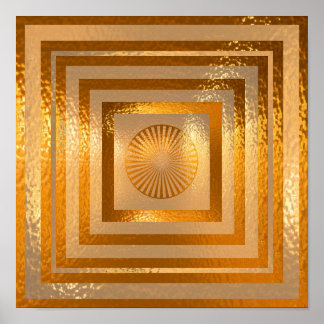 Póster Golden Sun Mandala - Saludos cálidos