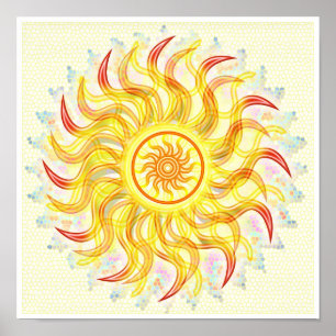 Póster Golden Sun Sparkling Chakra