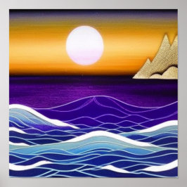 Póster Golden Sunrise en Sea Poster