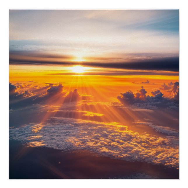 Póster Golden Sunset Clouds (Anverso)