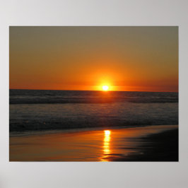 Póster Golden Sunset en la playa de El Zonte