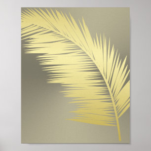Póster Golden Tropical Palm leaves 