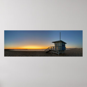 Póster Golden Twilight Hour Sunset - Venice Beach, CA