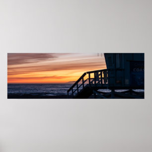 Póster Golden Twilight Hour Sunset - Venice Beach, CA