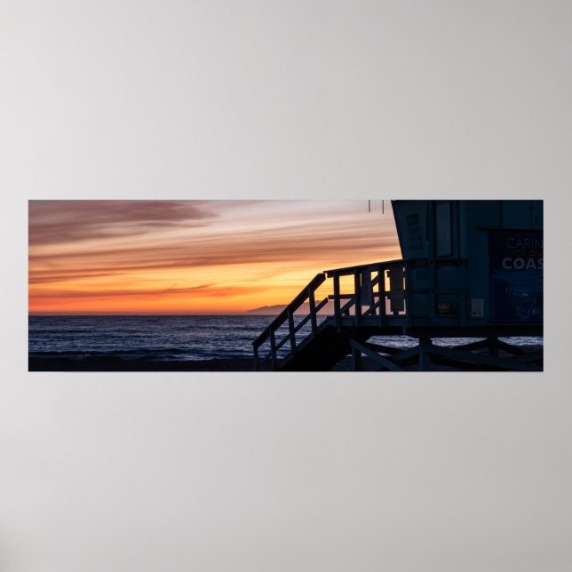 Póster Golden Twilight Hour Sunset - Venice Beach, CA (Frente)