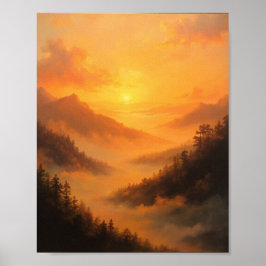 Póster Golden Valley Sunrise