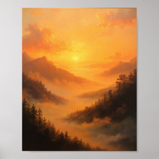Póster Golden Valley Sunrise