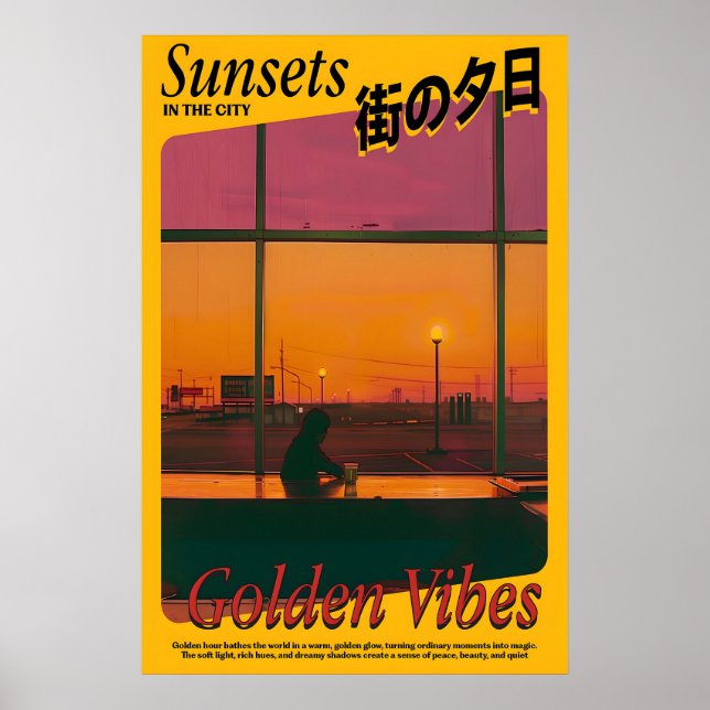 Póster Golden Vibes Sunset Art Print Atmospheric (Frente)