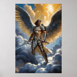 Póster Golden Warrior of Heaven Archangel Michael