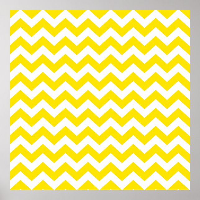 Póster Golden Yellow Safari Chevron (Frente)