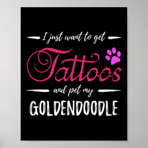 Póster Goldendoodle Dog Lover Tattoo Gracioso Perro Mamá