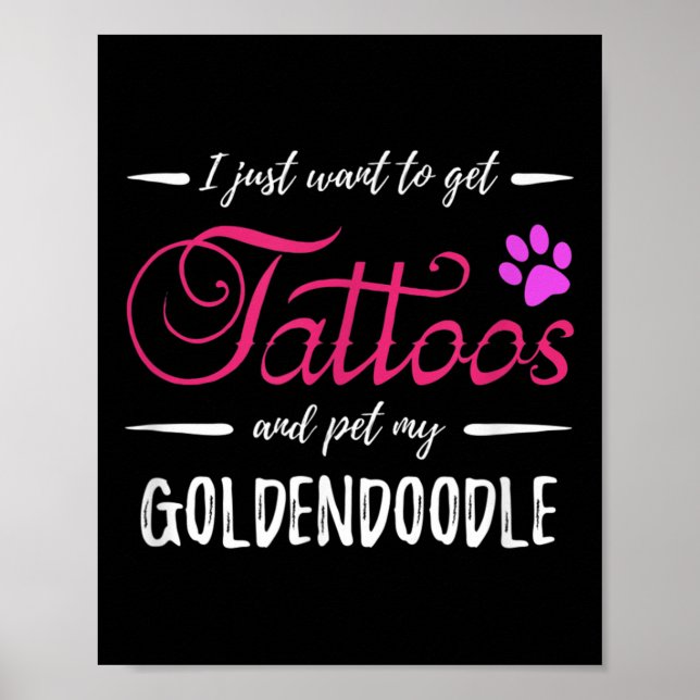 Póster Goldendoodle Dog Lover Tattoo Gracioso Perro Mamá  (Frente)