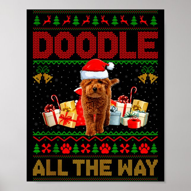 Póster Goldendoodle Dog Ugly Christmas Sweaters Pet Dog L (Frente)