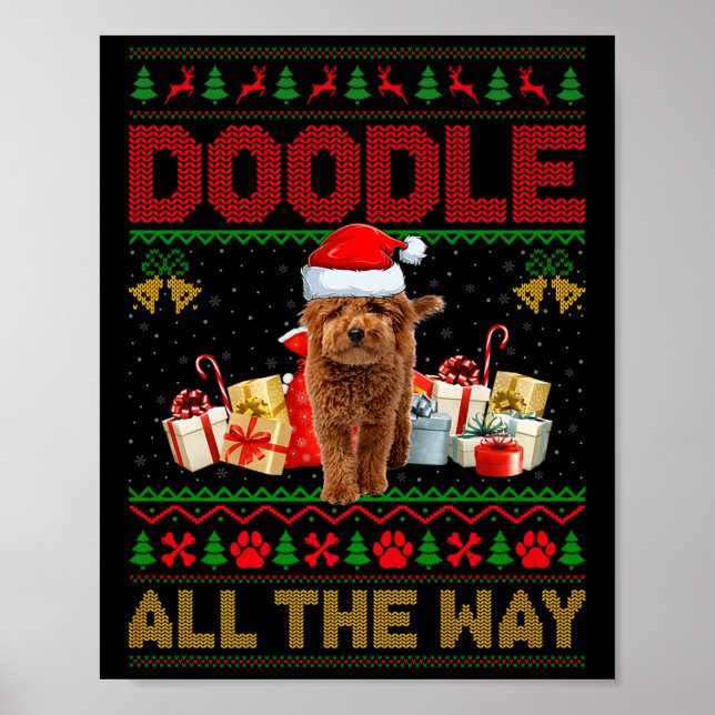Póster Goldendoodle Dog Ugly Christmas Sweaters Pet Dog L (Frente)