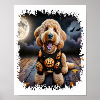 Póster Goldendoodle perro Halloween