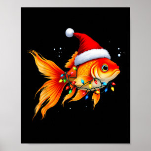 Póster Goldfish Santa Hat alumbró a Navidades Cucuta Navi