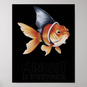 Póster Goldfish Usando Pegatina De Fin De Tiburón