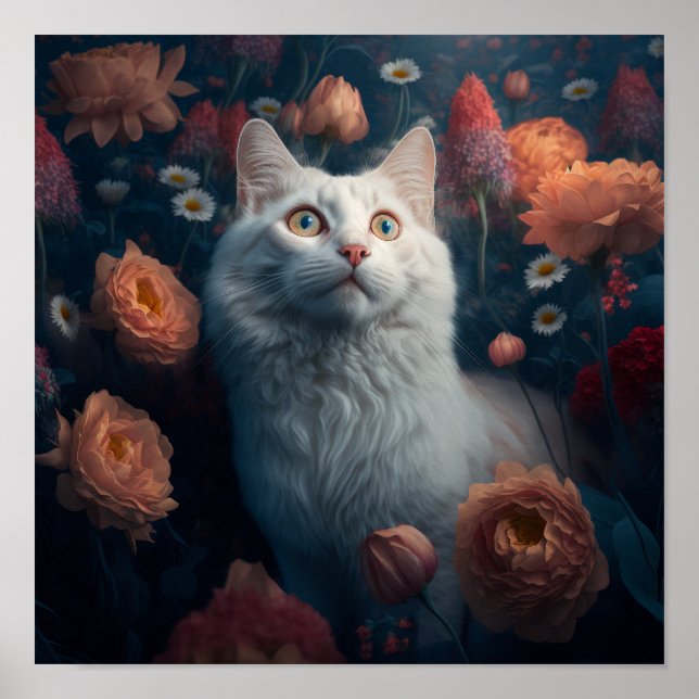 Póster Goldie the Turkish Angora Cat Poster (Frente)