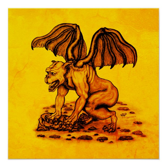Póster Golem Gargoyle (Anverso)