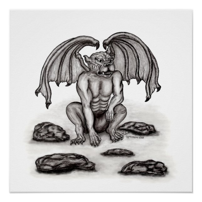 Póster Golem Gargoyle (Anverso)