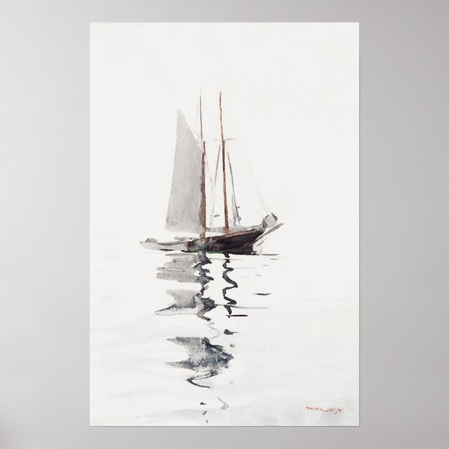 Póster Goleta de dos mástiles con Dory | Winslow Homer (Frente)